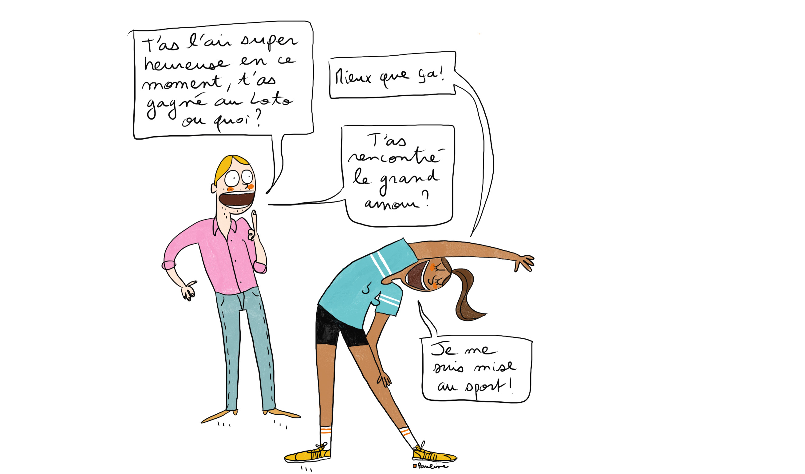 Illustration le sport rend heureux