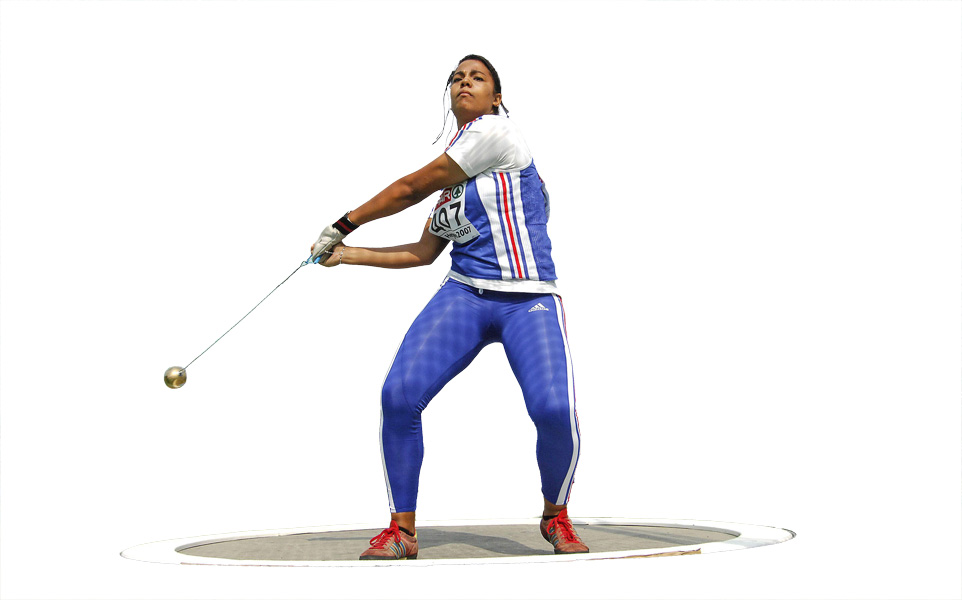 Jessika Guehaseim au lancé du marteau