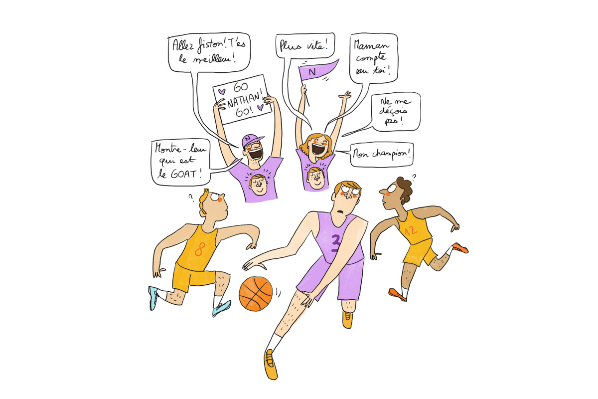 Illustration trop de pression dans le sport pour les ados